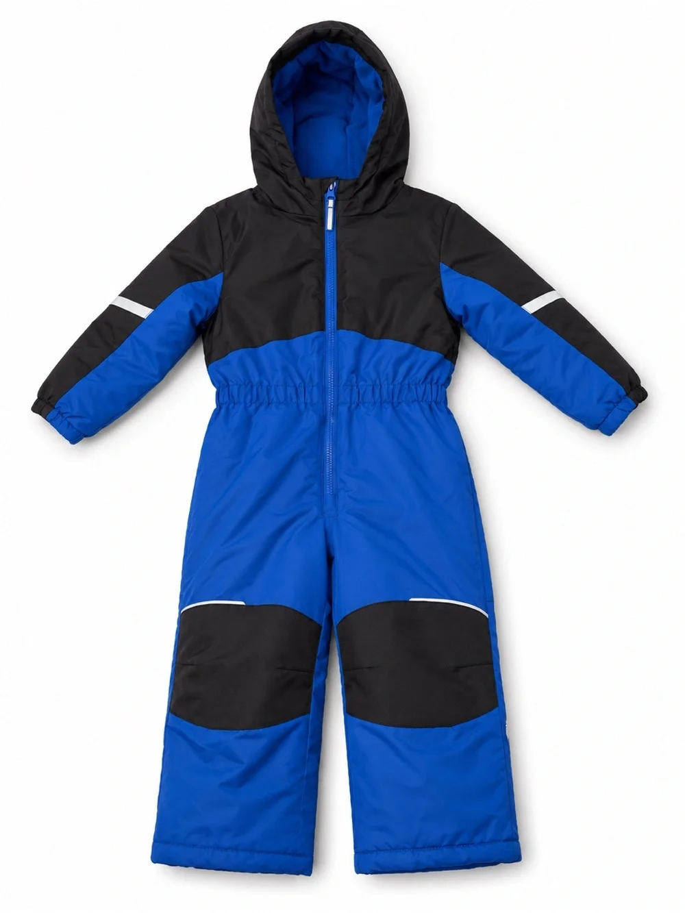 SwissTech Kids Insulated Snow Suit Blue Black Hooded Size 3T Winter Bib Overall